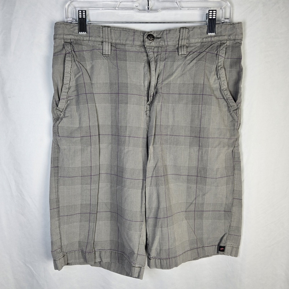 Tony Hawk Gray Plaid Chino Shorts Mens 32 Skater Preppy Punk Grunge Retro Casual
